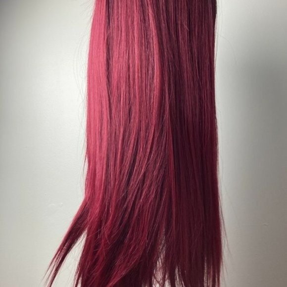 Straight Long Black Red Lace Front Wig - Picture 5 of 9